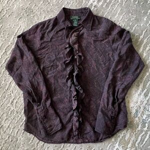 Ralph Lauren Dark Purple Ruffled Shirt